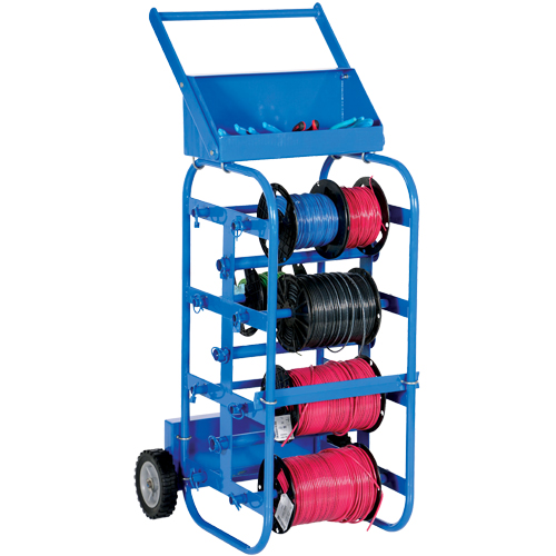 Portable Wire Reel Caddy, Steel, 11 Rod, 19-1/2" W x 43-1/4" H x 17-1/2" D, 150 lbs. Capacity Ontario Safety Products