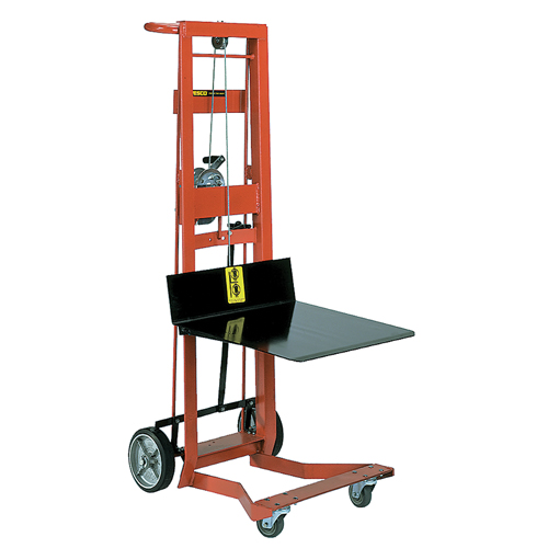 Empileur &agrave; plateforme, M&eacute;canisme Treuil manuel, Capacit&eacute; de 750 lb, Levage max de 40" Ontario Safety Products