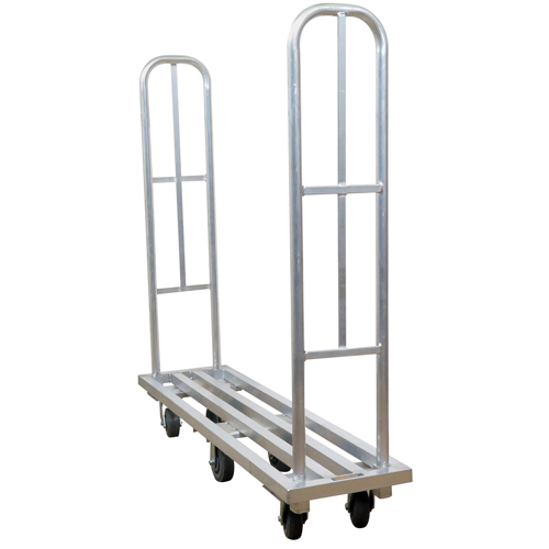 Aluminum U-Boat Platform Truck, 16" W x 63" L, 1322 lbs. Cap., Polyurethane Wheels Ontario Safety Products