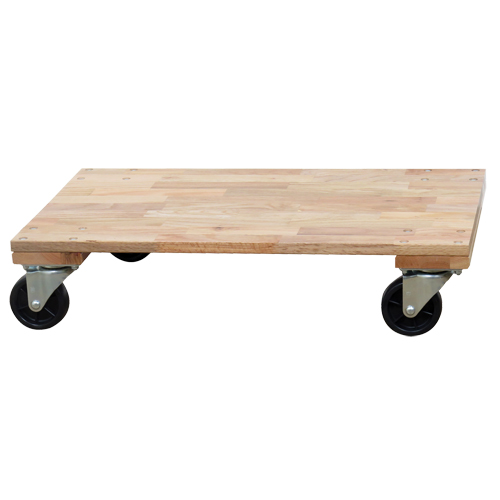 Socle roulant &agrave; plateforme en bois solide, Roues en Caoutchouc, Capacit&eacute; de 1200 lb, 24" la x 36" p x 7" h Ontario Safety Products
