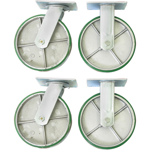 Jeu de roulettes de 8" pour chariots &agrave; plateforme Ontario Safety Products