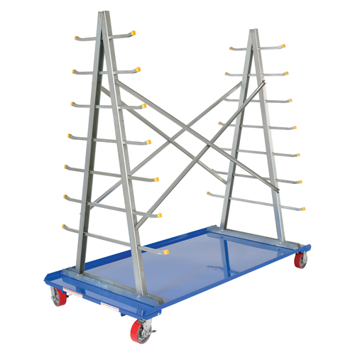 A-Frame Bar & Pipe Cart, Steel, 36-3/4" W x 73-3/4" D x 72-1/2" H, 2000 lbs. Capacity Ontario Safety Products