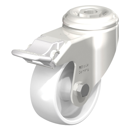 Roulette en nylon acier inoxydable, Pivotant avec frein, Diam&egrave;tre 4" (102 mm), Capacit&eacute; 265 lb (120 kg) Ontario Safety Products