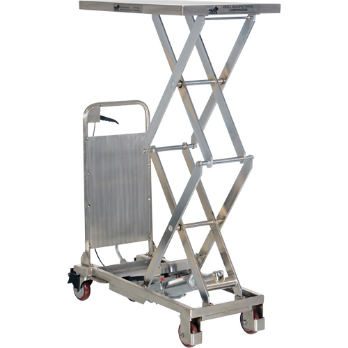 Manual Hydraulic Scissor Lift Table, 27-1/2" L x 17-3/4" W, Partial Stainless Steel, 220 lbs. Capacity Ontario Safety Products