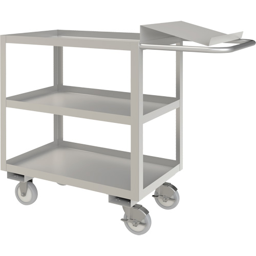 Chariot de pr&eacute;paration de commande de calibre industriel, 39" h x 18-1/8" la x 45" p, 3 Tablettes, Capacit&eacute; 1200 lb Ontario Safety Products