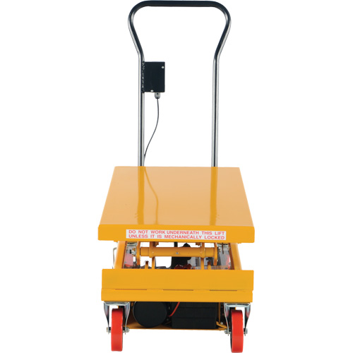 DC Powered Hydraulic Scissor Lift Elevating Cart, Steel, 39-3/4" L x 20-1/2" W, 1000 lbs. Capacity Ontario Safety Products
