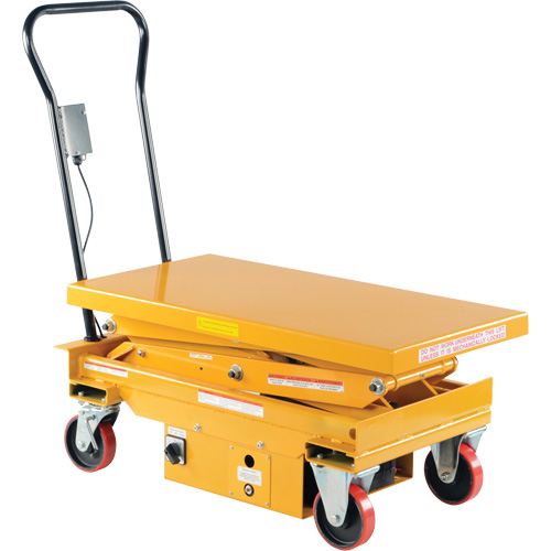 DC Powered Hydraulic Scissor Lift Elevating Cart, Steel, 39-3/4" L x 20-1/2" W, 1000 lbs. Capacity Ontario Safety Products