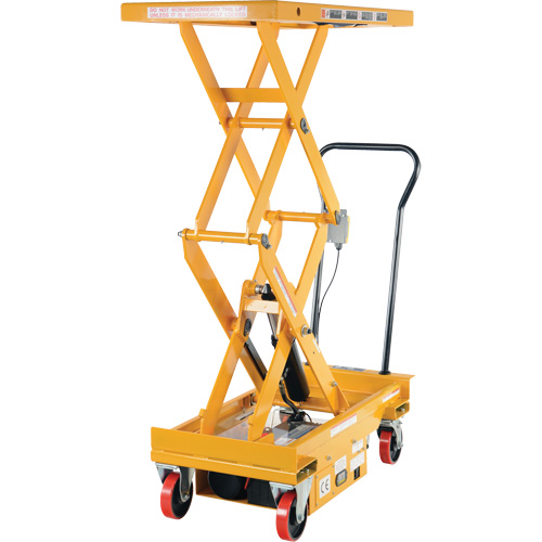 DC Powered Hydraulic Scissor Lift Elevating Cart, Steel, 39-3/4" L x 20-1/2" W, 1000 lbs. Capacity Ontario Safety Products