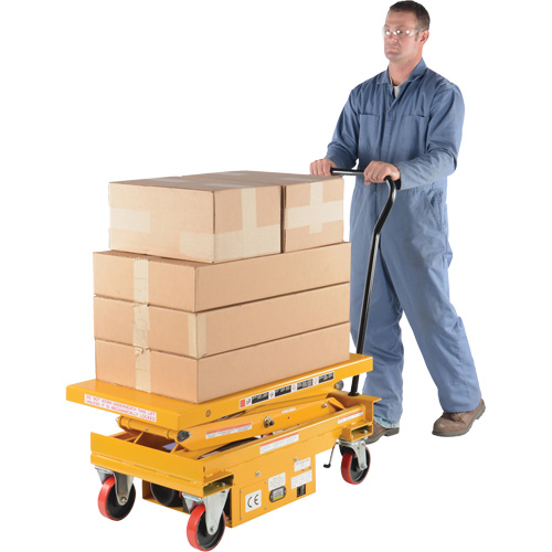 DC Powered Hydraulic Scissor Lift Elevating Cart, Steel, 39-3/4" L x 20-1/2" W, 1000 lbs. Capacity Ontario Safety Products