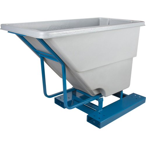 Self-Dumping Hopper, Polyethylene, 5/8 cu.yd., Grey Ontario Safety Products