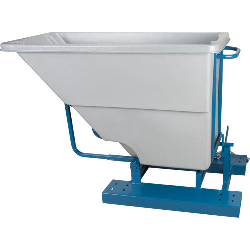 Self-Dumping Hopper, Polyethylene, 5/8 cu.yd., Grey Ontario Safety Products