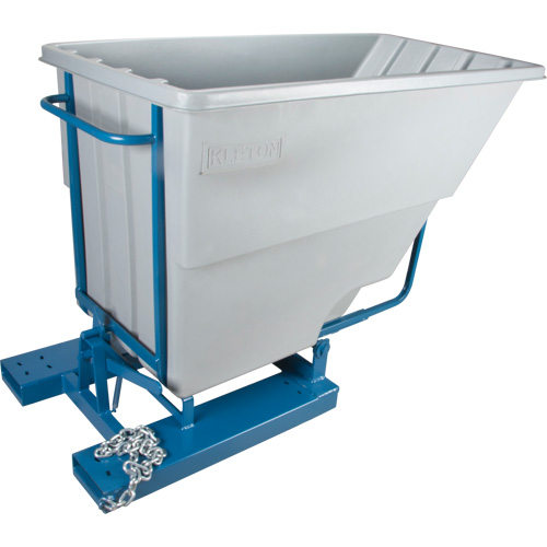 Self-Dumping Hopper, Polyethylene, 1-1/10 cu.yd, Grey Ontario Safety Products