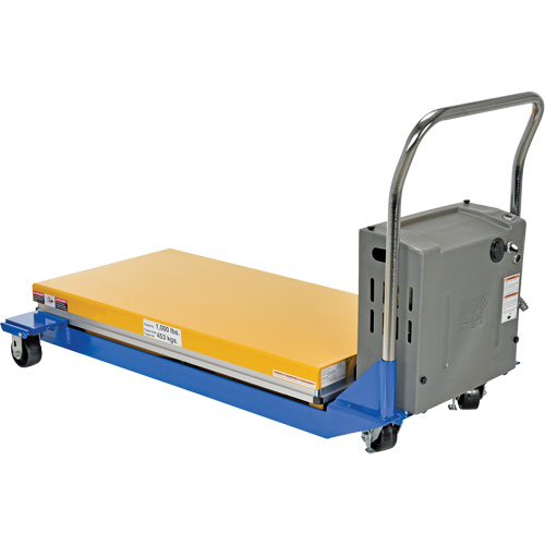 DC Powered & Manual Scissor Lift Table, Steel, 48" L x 24" W, 1000 lbs. Capacity Ontario Safety Products