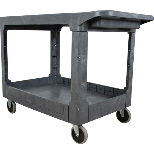 Flat-Shelf Utility Service Cart, 2 Tiers, 25-1/4" x 32-1/4" x 44", 550 lbs. Capacity Ontario Safety Products