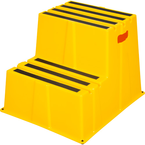 Escabeau industriel, 2 marches, 26" x 22-7/16" x Hauteur 19-11/16" Ontario Safety Products