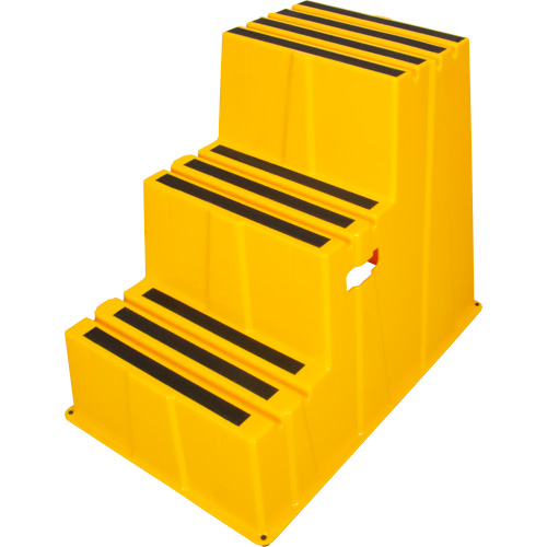 Industrial Step Stool, 3 Steps, 34-13/16" x 22-7/16" x 28-1/2" High Ontario Safety Products