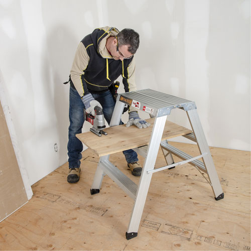 Portable Work-Stand Saw Horse, Aluminum Frame, 12-1/4" D x 36" H Ontario Safety Products