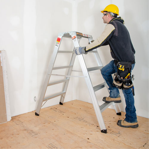 Portable Work-Stand Saw Horse, Aluminum Frame, 12-1/4" D x 56" H Ontario Safety Products