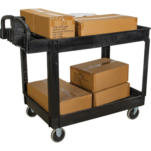 Utility Cart, 2 Tiers, 25-5/8" x 33-1/2" x 43-3/4", 550 lbs. Capacity Ontario Safety Products