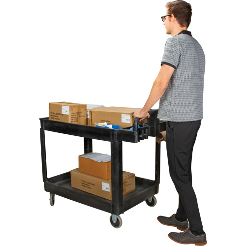 Utility Cart, 2 Tiers, 25-5/8" x 33-1/2" x 43-3/4", 550 lbs. Capacity Ontario Safety Products