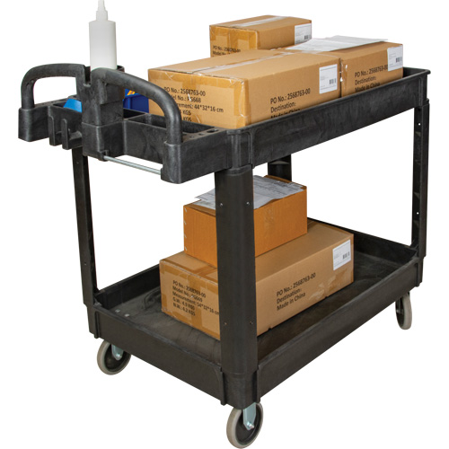 Utility Cart, 2 Tiers, 25-5/8" x 33-1/2" x 43-3/4", 550 lbs. Capacity Ontario Safety Products