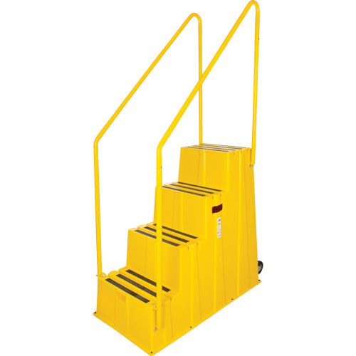 Industrial Step Stool, 4 Steps, 44" x 22-1/4" x 65-1/8" High Ontario Safety Products