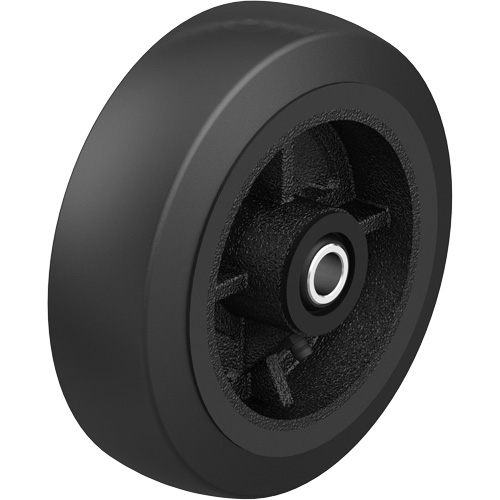 Black Rubber on Black Cast Iron Core Wheel, 12" (304.8 mm) Dia. x 2-1/2" (64 mm) W, 396.8 lbs. (180 kg) Capacity Ontario Safety Products