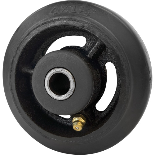 Mold-On Rubber Wheel, 4" (102 mm) Dia. x 1-1/2" (38 mm) W, 350 lbs. (158 kg.) Capacity Ontario Safety Products