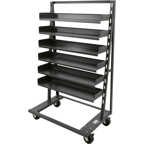 Chariot &agrave; cadre en A robuste &agrave; un c&ocirc;t&eacute; avec 6 plateaux, 38" x 25" x 63", Capacit&eacute; 2500 lb Ontario Safety Products