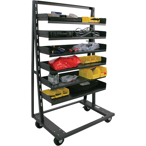 Chariot &agrave; cadre en A robuste &agrave; un c&ocirc;t&eacute; avec 6 plateaux, 38" x 25" x 63", Capacit&eacute; 2500 lb Ontario Safety Products