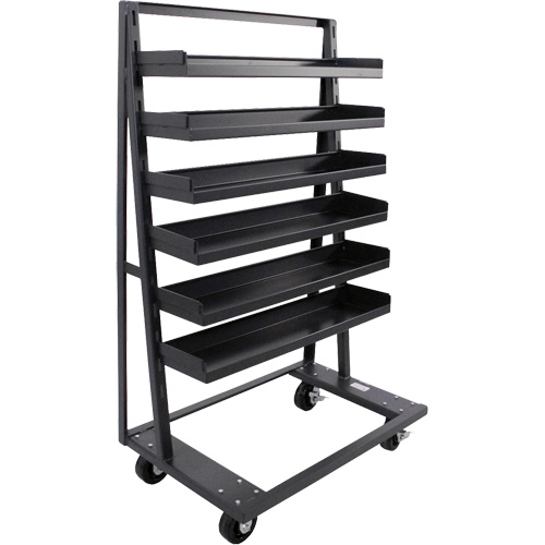 Chariot &agrave; cadre en A robuste &agrave; un c&ocirc;t&eacute; avec 6 plateaux &agrave; rebords, 38" x 25" x 63", Capacit&eacute; 2500 lb Ontario Safety Products