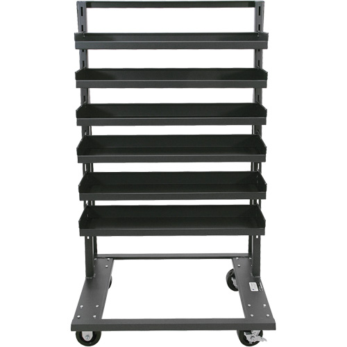 Chariot &agrave; cadre en A robuste &agrave; un c&ocirc;t&eacute; avec 6 plateaux &agrave; rebords, 38" x 25" x 63", Capacit&eacute; 2500 lb Ontario Safety Products