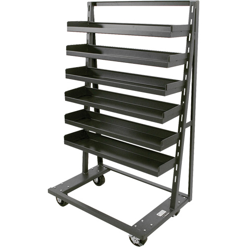 Chariot &agrave; cadre en A robuste &agrave; un c&ocirc;t&eacute; avec 6 plateaux &agrave; rebords, 38" x 25" x 63", Capacit&eacute; 2500 lb Ontario Safety Products