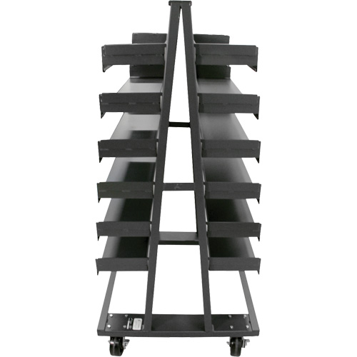 Double-Sided Heavy Duty A-Frame Cart with 12 Trays, 38" x 30" x 63", 2500 lbs. Capacity Ontario Safety Products