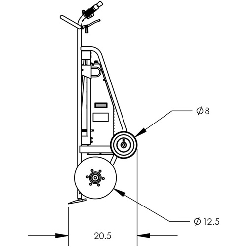 Powered Drum Hand Truck with Pneumatic Wheels Ontario Safety Products
