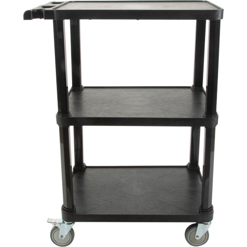 Utility Cart with Flat Shelf, 3 Tiers, 18-1/8" x 37-3/8" x 27-3/4", 330 lbs. Capacity Ontario Safety Products