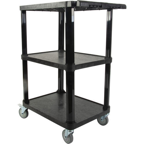 Utility Cart with Flat Shelf, 3 Tiers, 18-1/8" x 37-3/8" x 27-3/4", 330 lbs. Capacity Ontario Safety Products