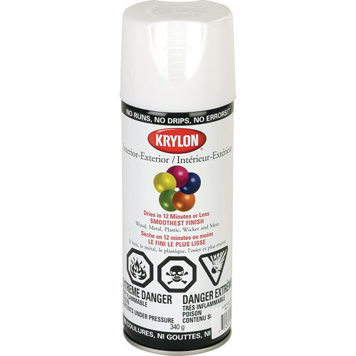 Industrial Acryli-Quik Lacquer, White, Semi-Gloss, 12 oz., Aerosol Can Ontario Safety Products