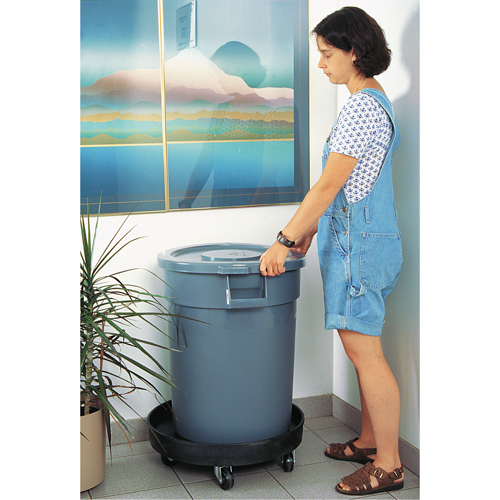Waste Container Dolly, Polyethylene, Black Ontario Safety Products