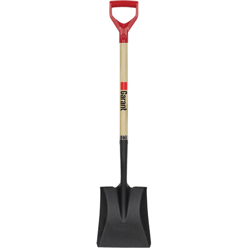 Square Point Shovel, Wood, Tempered Steel Blade, D-Grip Handle, 43-1/2" Long Ontario Safety Products
