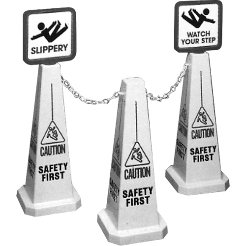 C&ocirc;nes de d&eacute;viation Lamba  Caution , Anglais avec pictogramme Ontario Safety Products