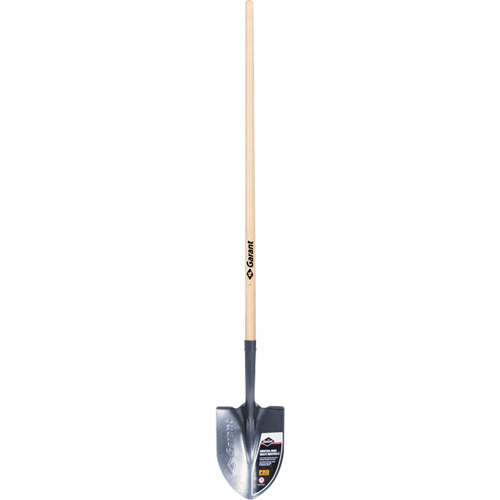 Pro Round Point Shovel, Tempered Steel Blade, Wood, Straight Handle Ontario Safety Products