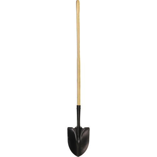 Round Point Shovel, Tempered Steel Blade, Wood, Straight Handle Ontario Safety Products