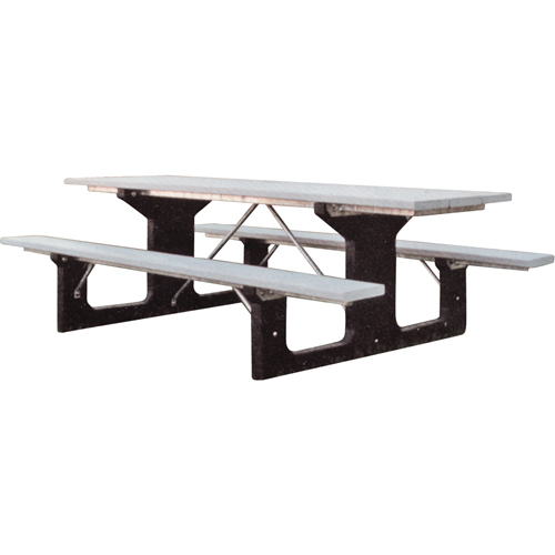 Recycled Plastic Picnic Tables, 6' L x 61-1/2" W, Grey Ontario Safety Products