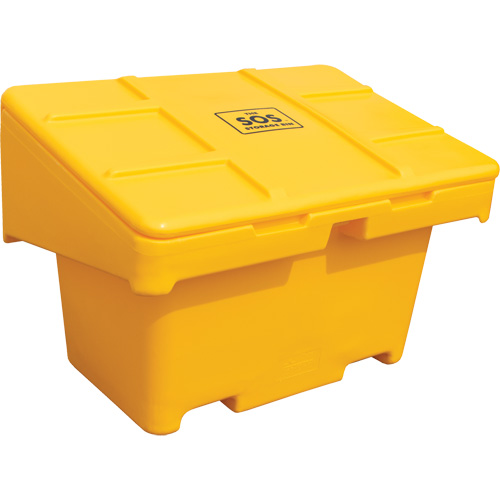 Contenants pour sel & sable SOS, Avec Moraillon, 42" x 29" x 30", 11 pi³, Jaune Ontario Safety Products