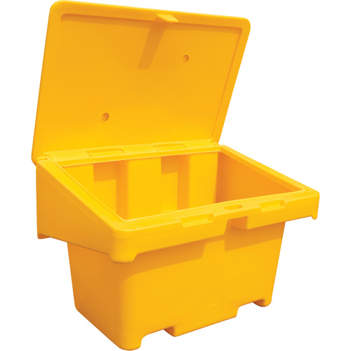 Contenants pour sel & sable SOS, Avec Moraillon, 42" x 29" x 30", 11 pi³, Jaune Ontario Safety Products