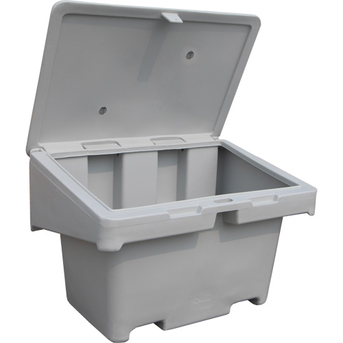 Contenants pour sel & sable SOS, Avec Moraillon, 42" x 29" x 30", 11 pi³, Gris Ontario Safety Products