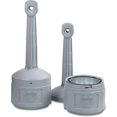 Smokers Cease-Fire&reg; Cigarette Butt Receptacle, Free-Standing, Plastic, 4 US gal. Capacity, 38-1/2" Height Ontario Safety Products