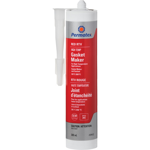 Hi-Temp Red RTV Gasket Maker, 300 ml, Tube, Red Ontario Safety Products