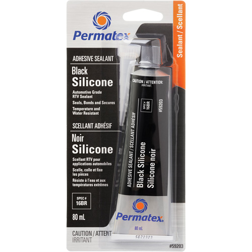 Scellant adh&eacute;sif RTV, 80 ml, Tube, Noir Ontario Safety Products